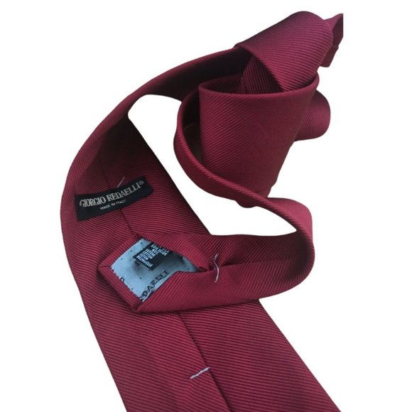 GIORGIO REDAELLI Solid Red Silk Tie ITALY 60"/ 3.7" EC - Picture 9 of 9